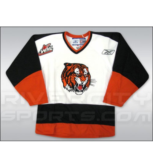 Custom WHL Medicine Hat Tigers 1990 99 Home Hockey Jersey White